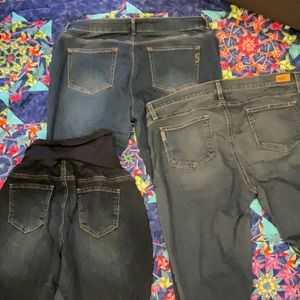 Three pair Maternity Jeans 34-Large-14 Seraphine, Paige, Indigo Blue